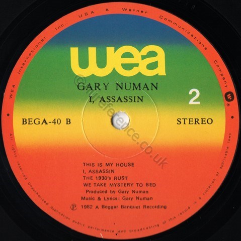 BEGA 40 B Side Label.