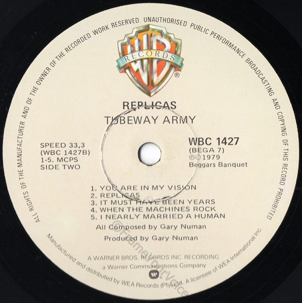 WBC 1427 'B' Side Label.
