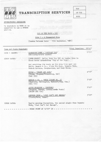 Timing Sheet 1