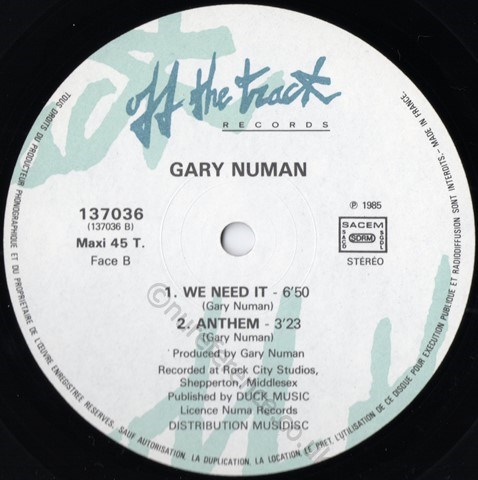 137036 B Side Label.