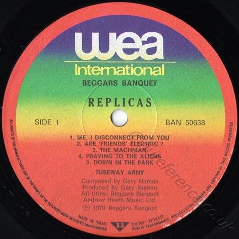 BAN 50638 'A' Side Label.