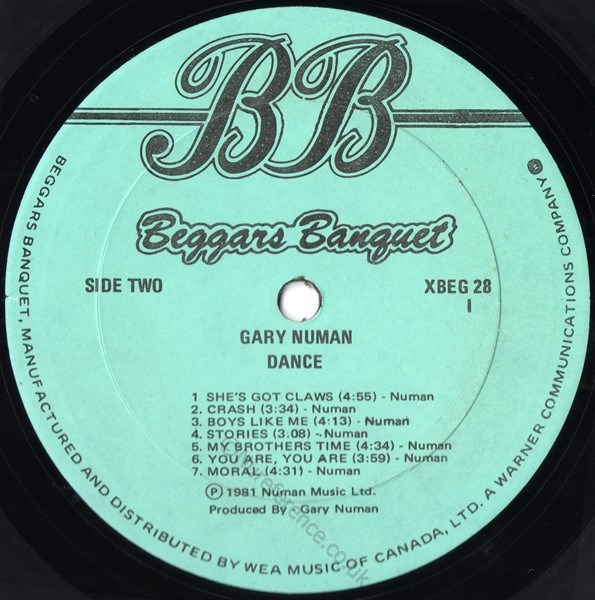 X BEG 28 B Side Label.