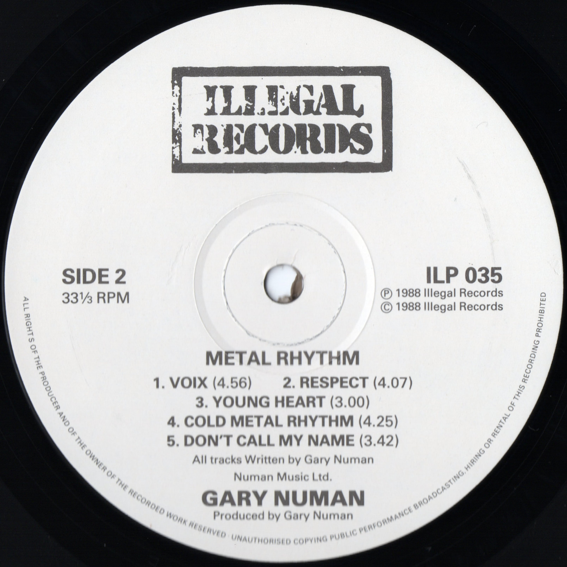 ILP 035 'B' Side Label.