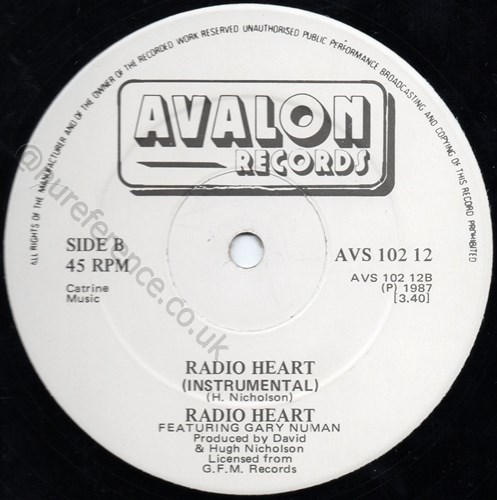 AVS 102 12 B Side Label.