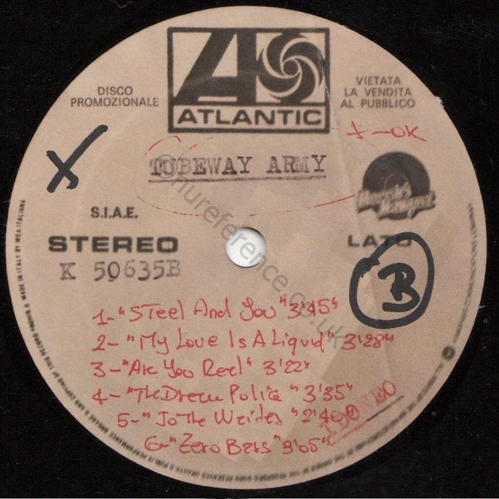 K 50635 Acetate 'B' Side Label.