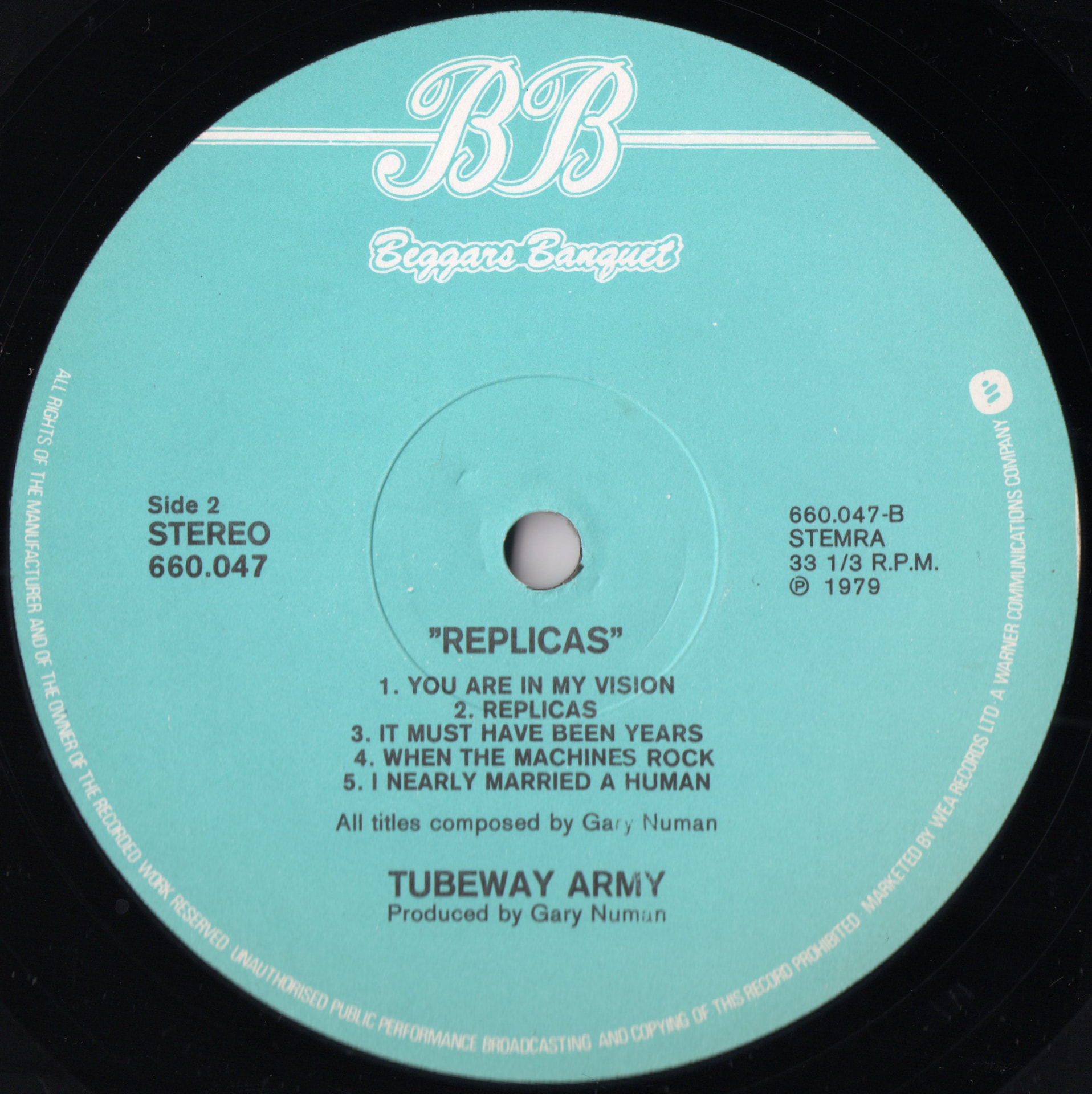 660.047 'B' Side Label [Blue/white].