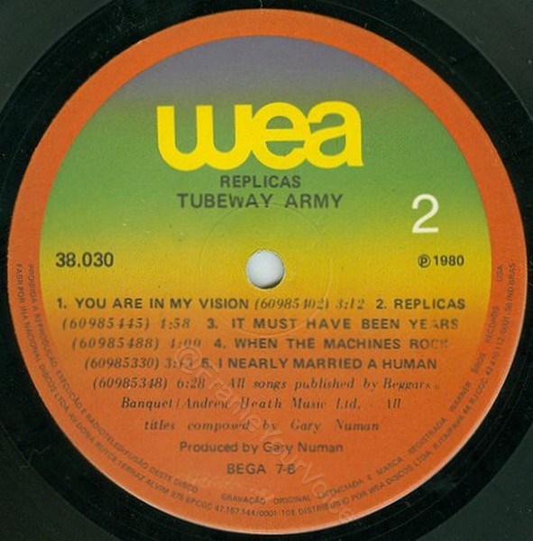 38.030 'B' Side Label.