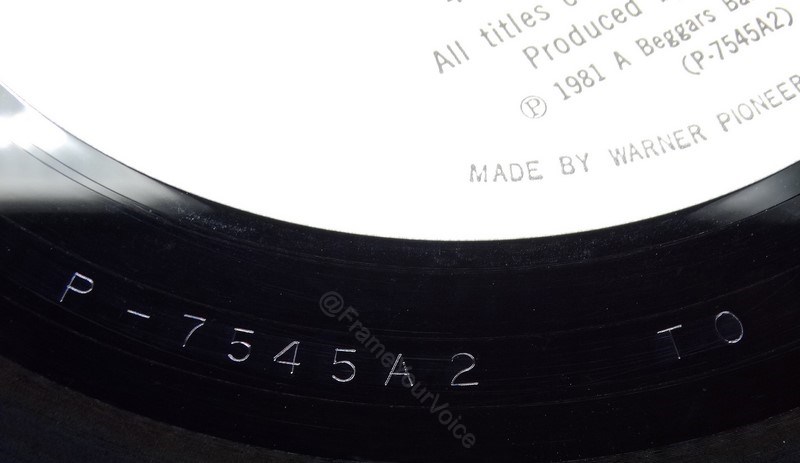P-7545A Promo 'B' Side Matrix.