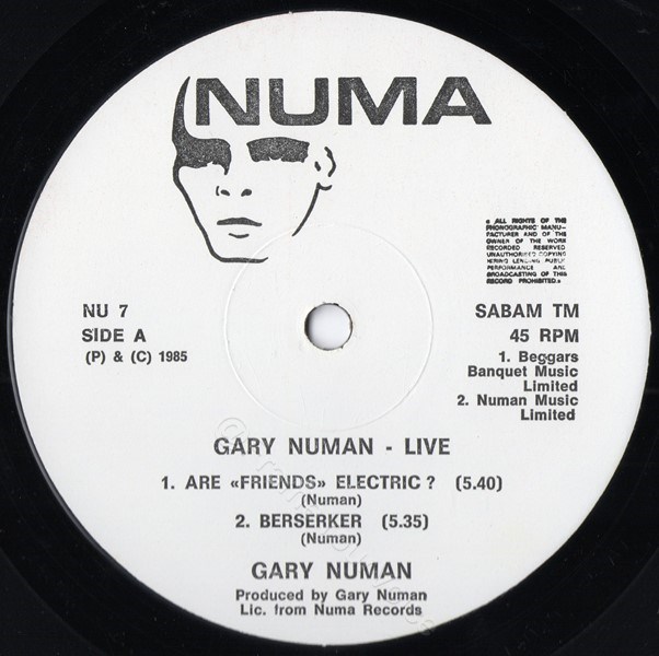 NU 7 (SABAM TM) A Side Label.