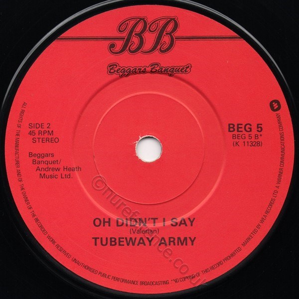 BACK 2 (BEG 5) B Side Label Varient