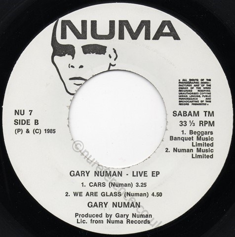 NU 7 B Side Label.