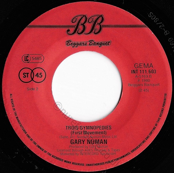 INT 111.603 B Side Label.