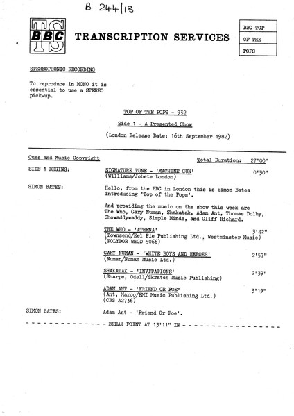 Timing Sheet 2
