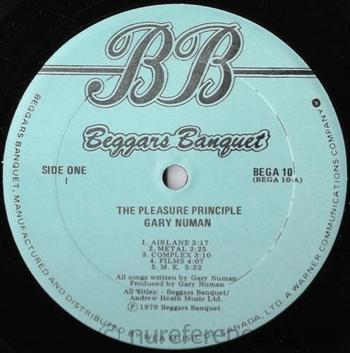 BEGA 10 'A' Side Label.