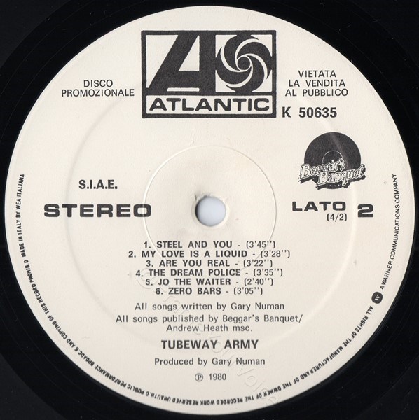 K 50635 White Label Promo 'B' Side Label.