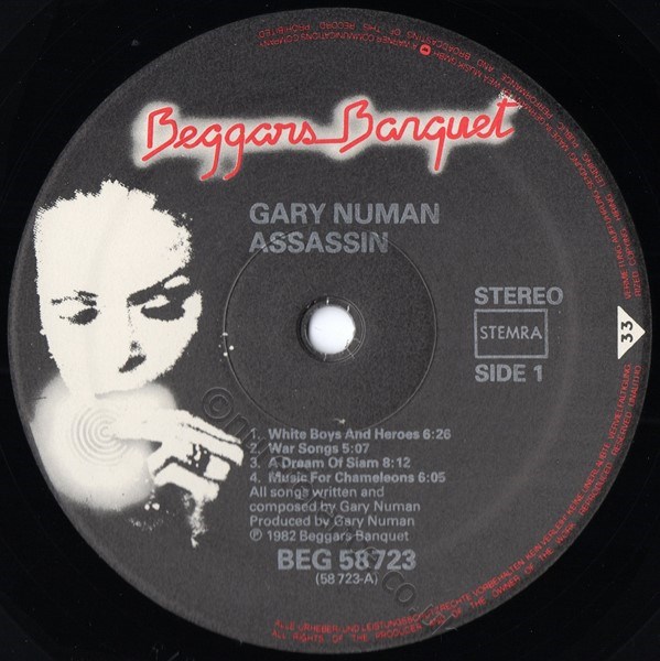 BEG 58723 'A' Side Label.