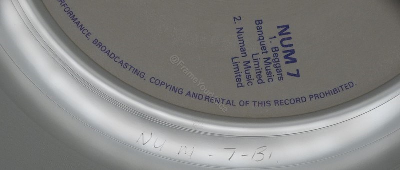 NUM 7 White Vinyl B Side Matrix