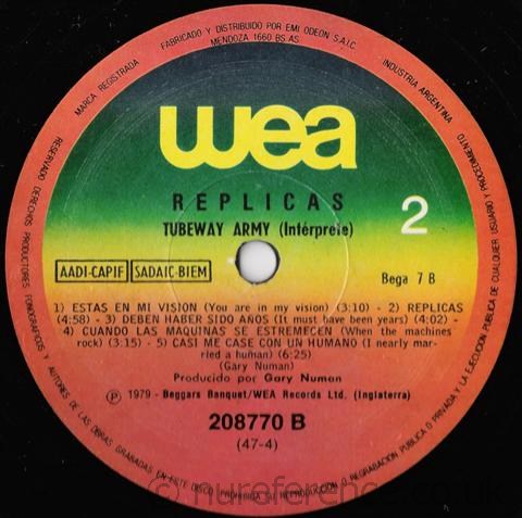 208770 'B' Side Label.
