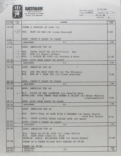 Timing Sheet 3