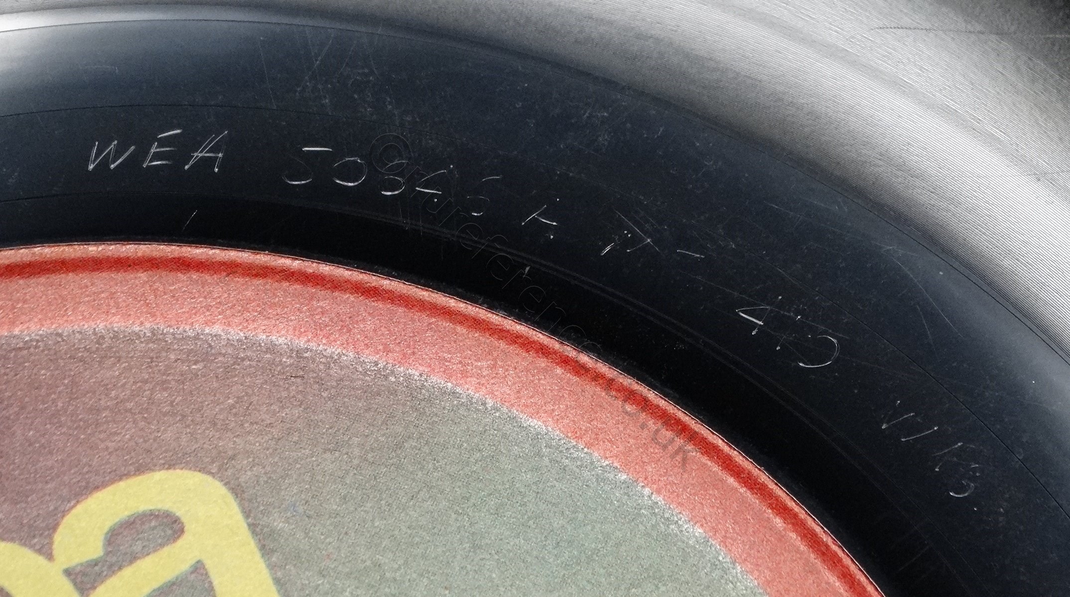 WEA 50 635 'B' Side Label.
