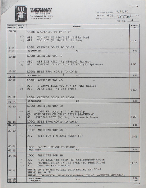 Timing Sheet 4
