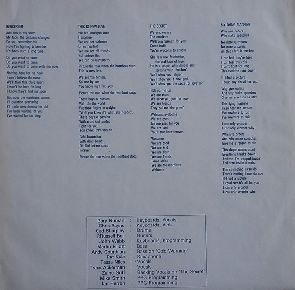 PL 70696-8 Inner Lyrics Sheet A.