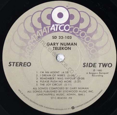 SD 32-103 B Side PR Label.