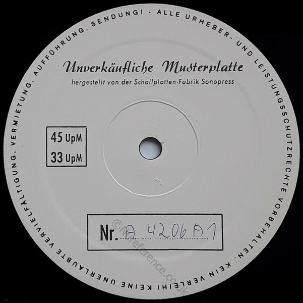 INT 146.519 Test Pressing 'A' Side Label.