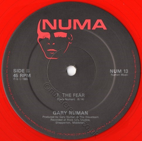 NUM 13 Red Vinyl B Side Label
