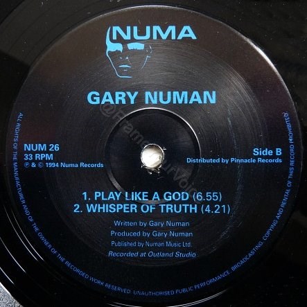 NUM 26 Blue Text Label B Side Label