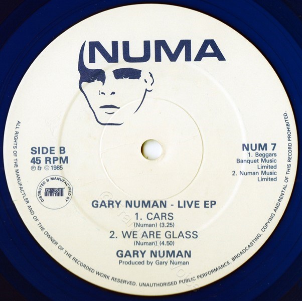 NUM 7 Blue Vinyl B Side Label