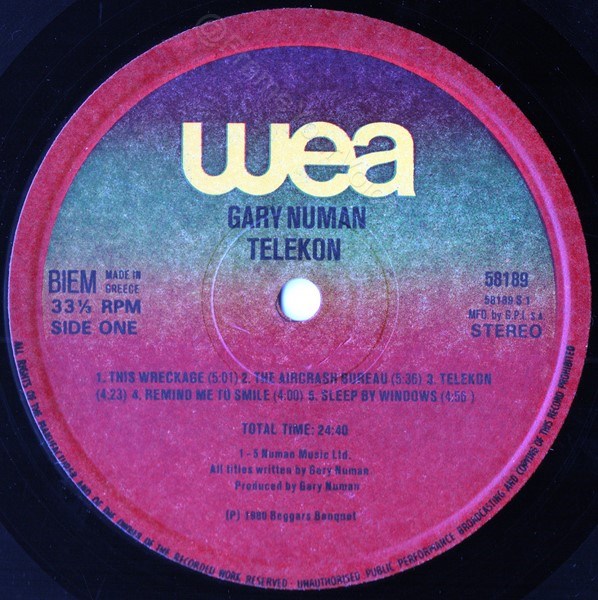 58189 'A' Side Label.