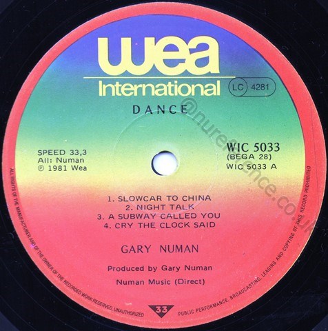 WIC 5033 A Side Label.