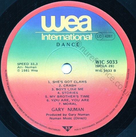 WIC 5033 B Side Label.