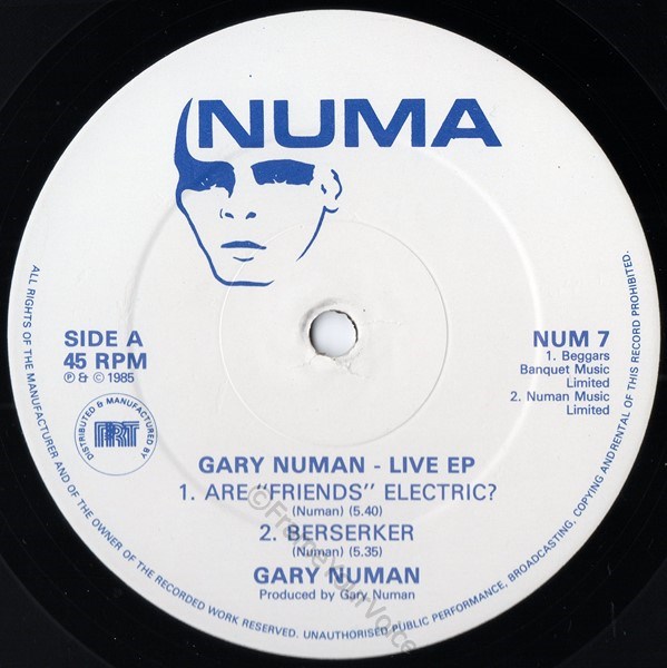 NUM 7 A Side Label