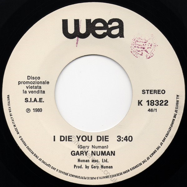 K 18322 White Label Promo A side Label.