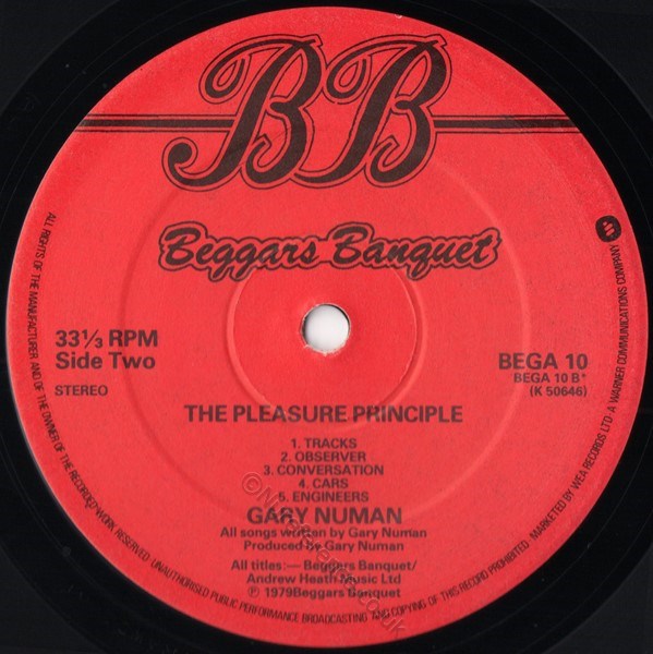 BEGA 10 Varient B Side Label.