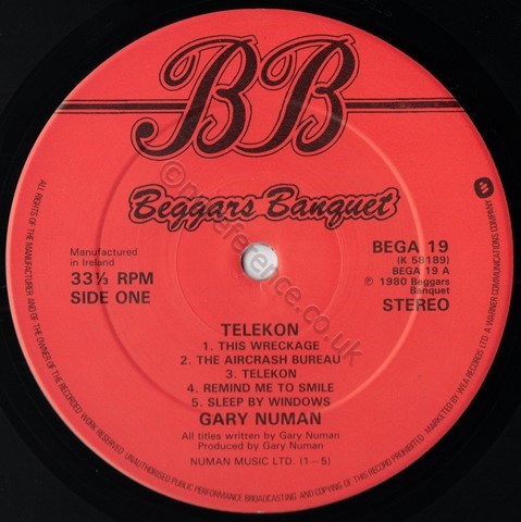 BEGA 19 'A' Side Label.