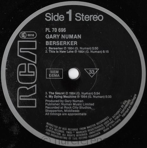 PL 70696-8 A Side Label.