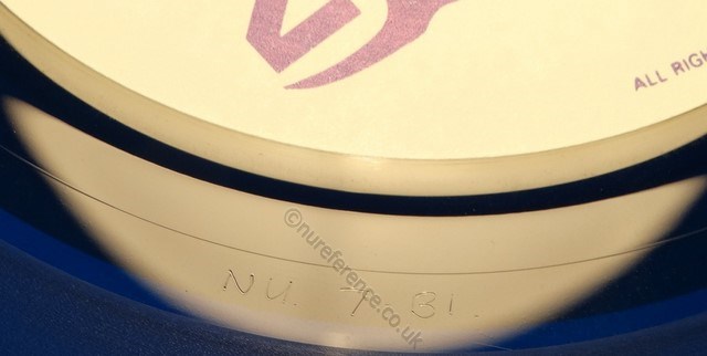 NU 7 Blue Vinyl B Side Matrix