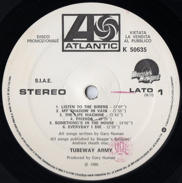 K 50635 White Label Promo 'A' Side Label.