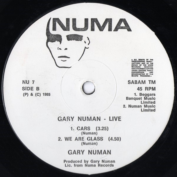 NU 7 (SABAM TM) B Side Label.