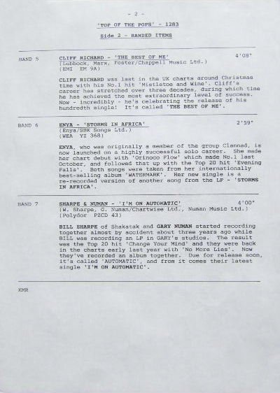 Timing Sheet 2