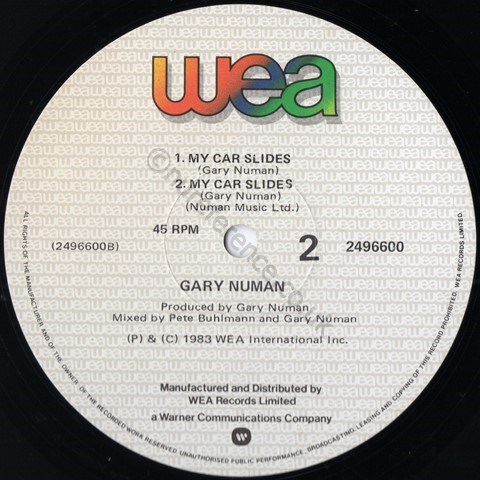 WEA 2496600 B Side Label.