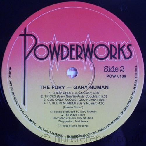 POW 6109 New Zealand B Side Label.