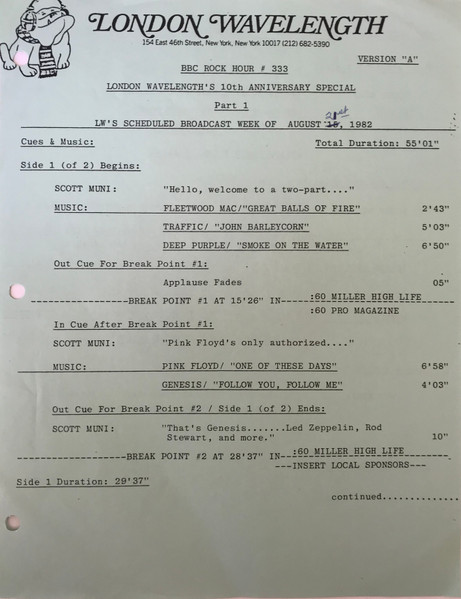 Timing Sheet 1