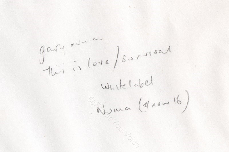 NUM 16 WLP Hand Written Cover Detail