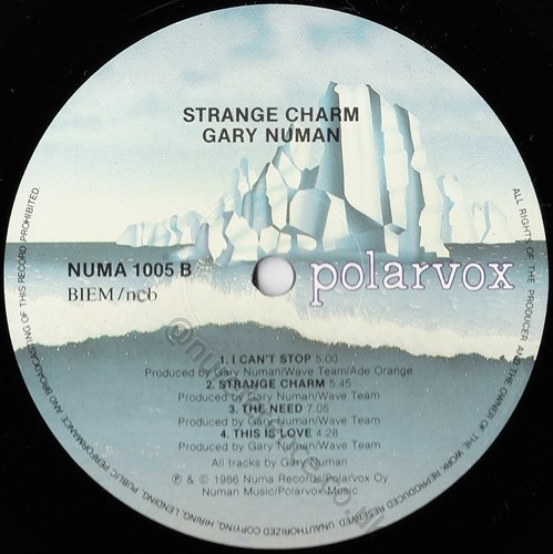 NUMA 1005 B Side Label.