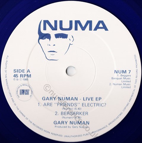 NUM 7 Blue Vinyl A Side Label