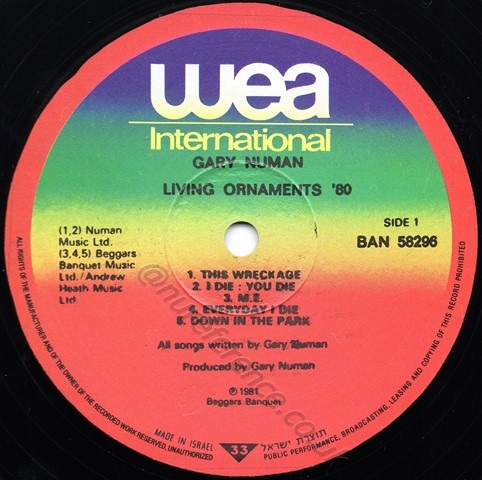 BAN 58296 'A' Side Label Varient.